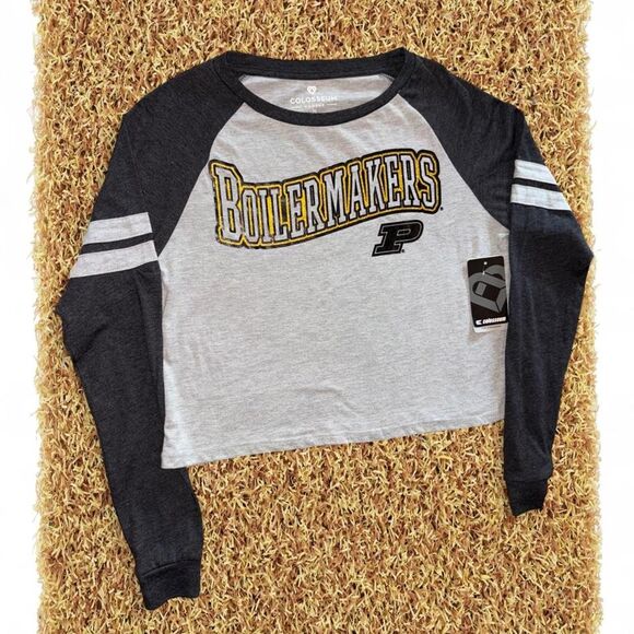 Colosseum Tops - NWT Colosseum grey Purdue Boilermakers long sleeve shirt Size S #college